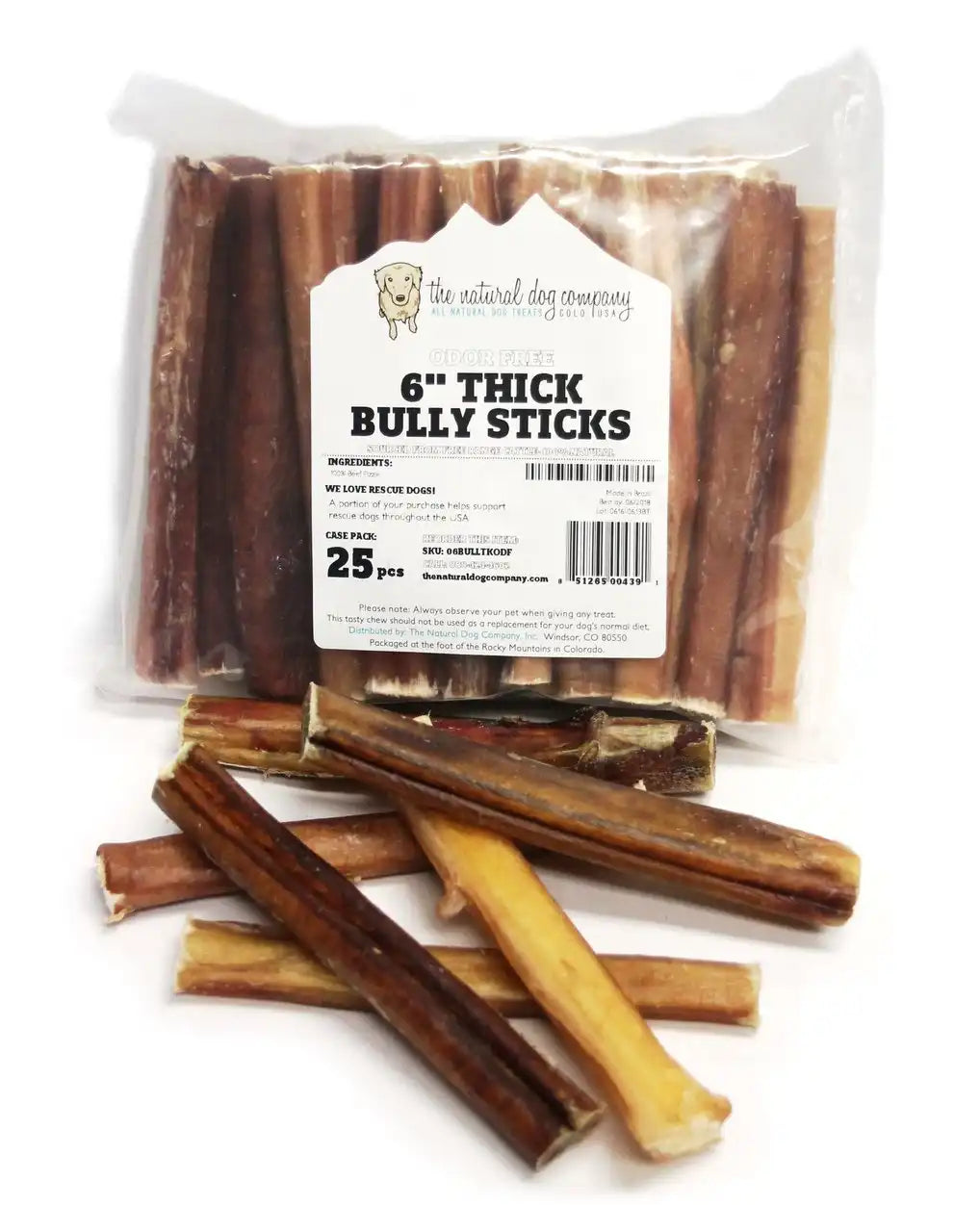 Bully Stick - 6" Thick Odor-Free