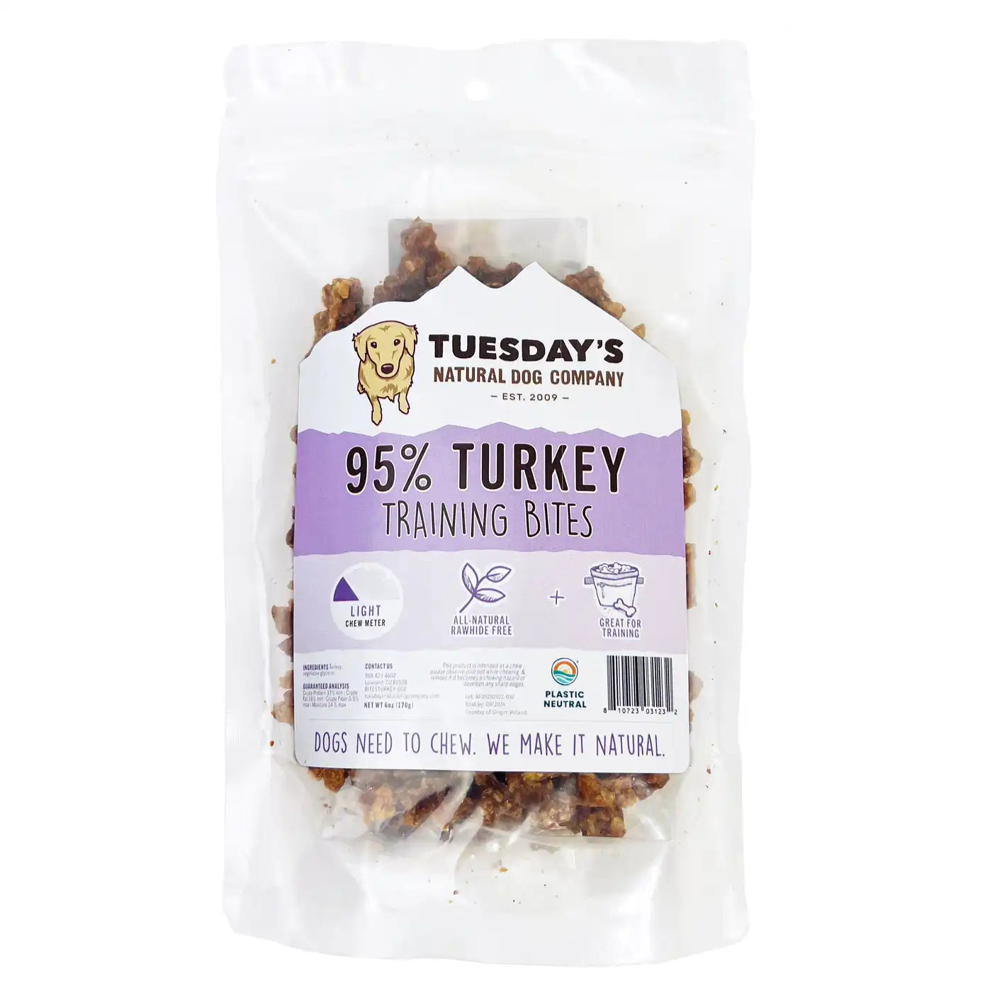 95% Turkey Training Bites - 6 oz Bag