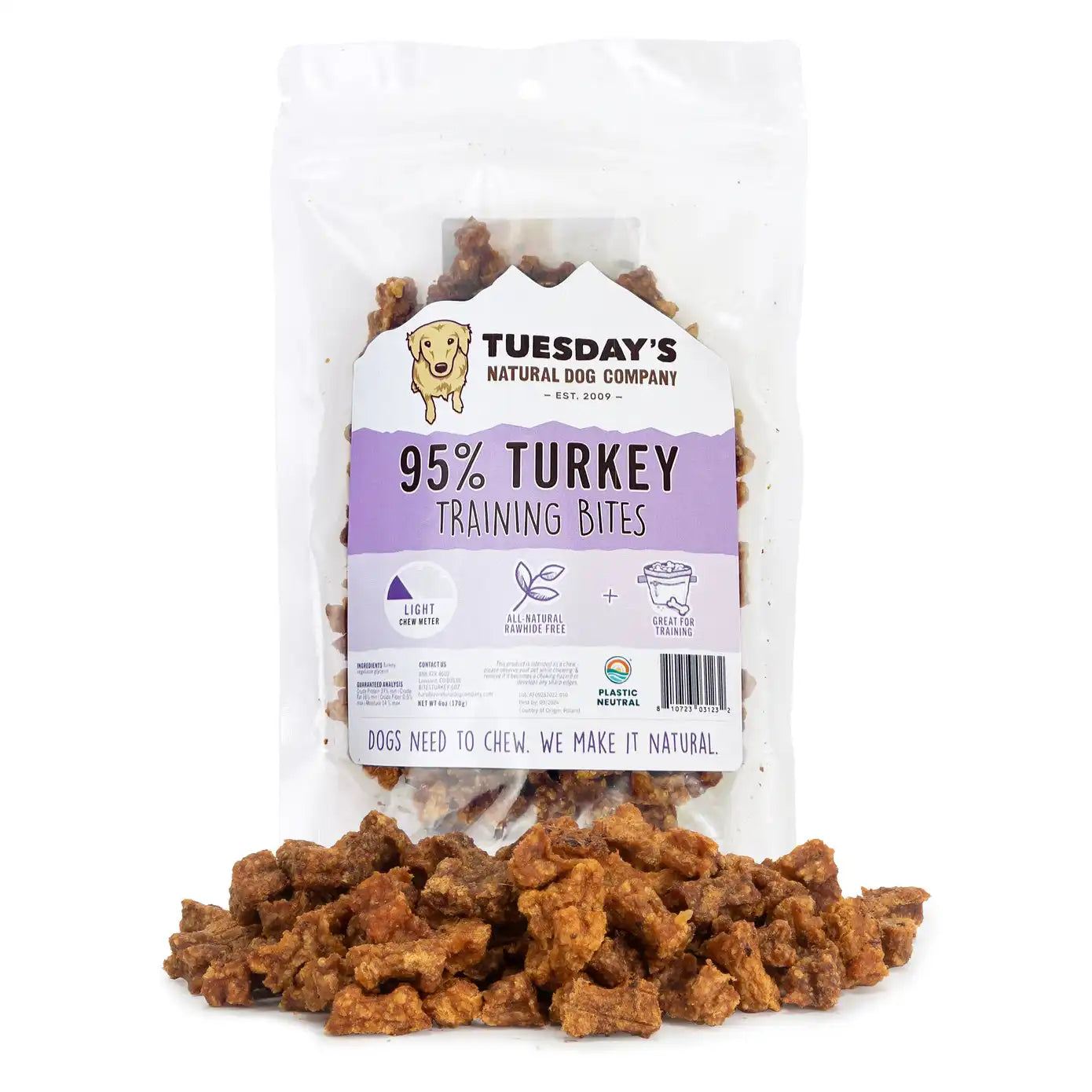 95% Turkey Training Bites - 6 oz Bag